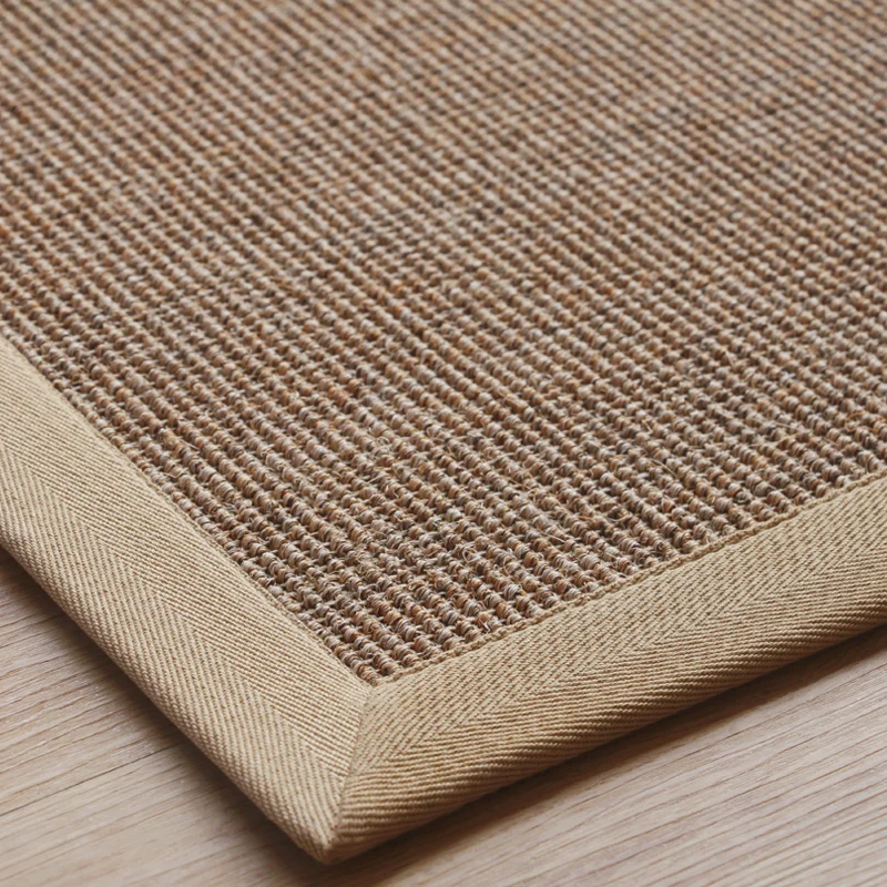 Alfombra rústica beige de sisal, alfombra de color sólido, lavable, antideslizante, apta para mascotas, para dormitorio Be...