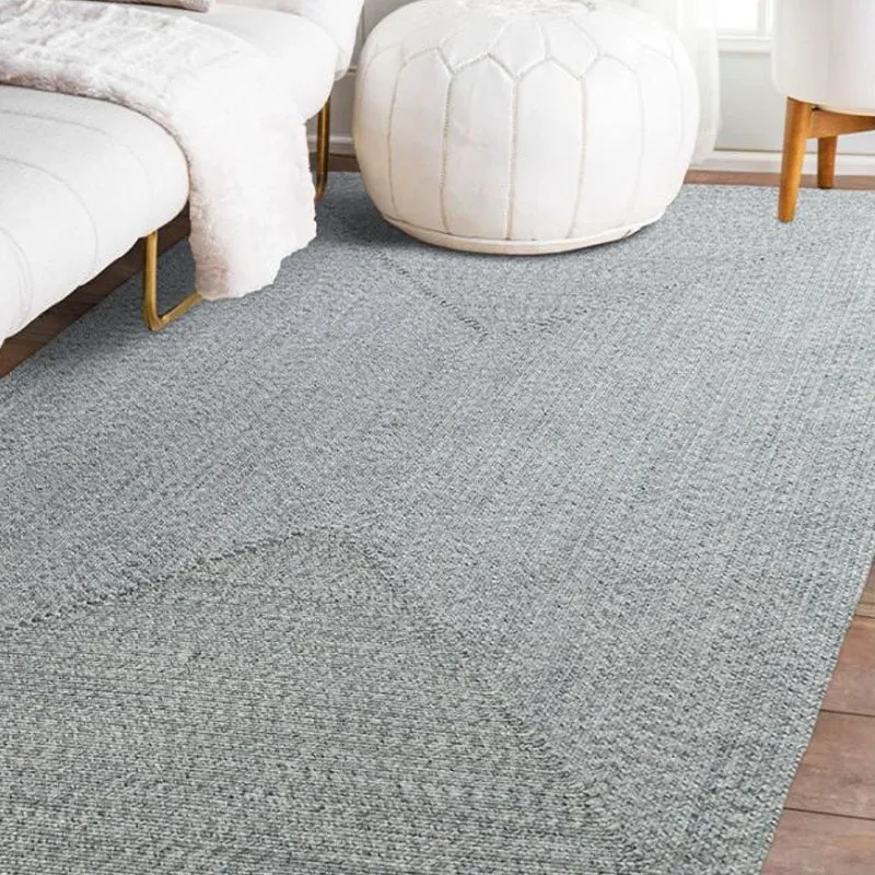 Alfombra rústica informal, color gris plateado, alfombra lisa, lavable, apta para mascotas, alfombra reversible para sala...