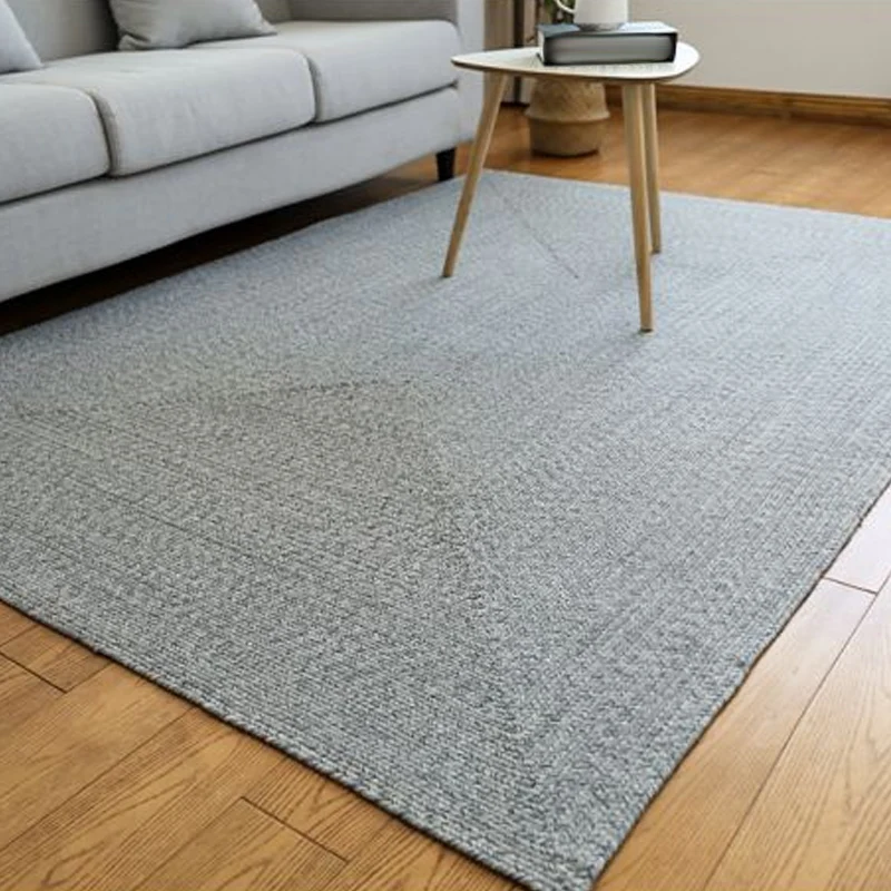 Alfombra rústica informal, color gris plateado, alfombra lisa, lavable, apta para mascotas, alfombra reversible para sala...