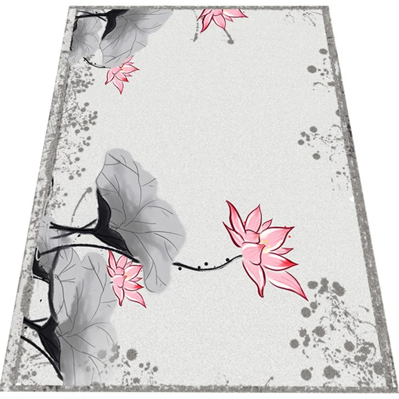 Alfombra tradicional china para interiores, alfombra de flores multicolor, antideslizante, lavable máquina, resistente las...
