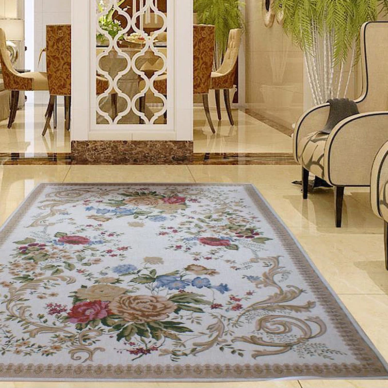 Alfombra tradicional con estampado de flores, alfombra Retro caqui, poliéster, lavable, apta para mascotas, antideslizante...