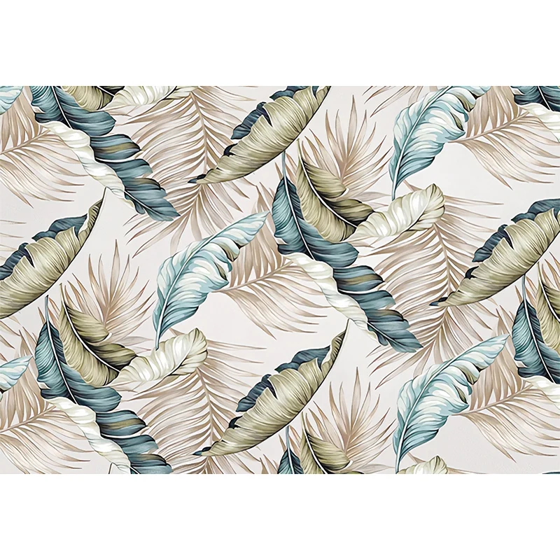 Art Decor Mural de hojas tropicales para habitación de invitados, decoración de pared de tamaño completo en verde pastel V...