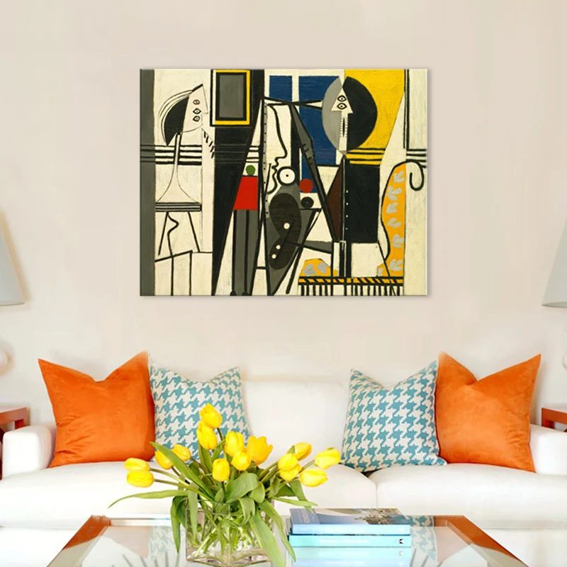 Arte abstracto en lienzo de entretenimiento, decoración de pared tradicional texturizada en amarillo para sala de estar Am...