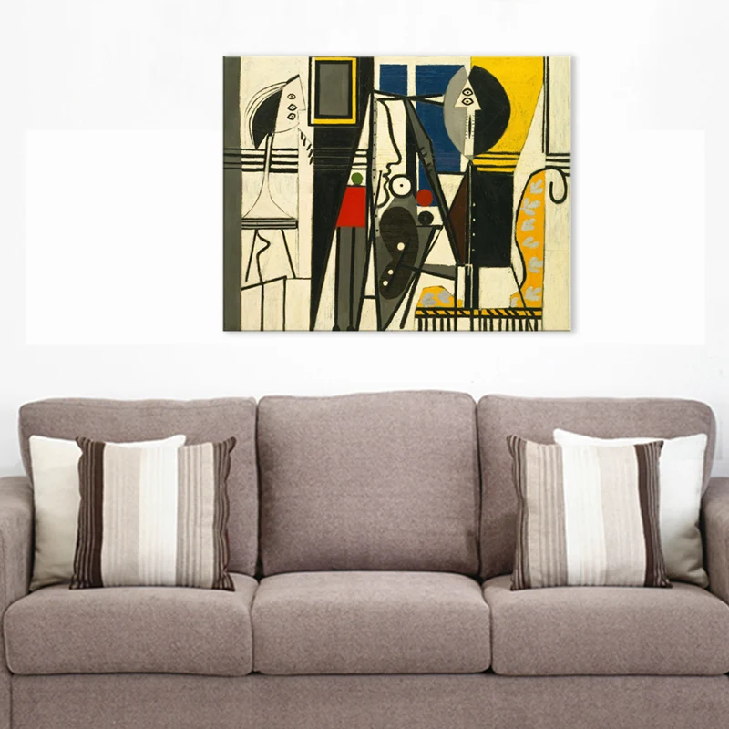 Arte abstracto en lienzo de entretenimiento, decoración de pared tradicional texturizada en amarillo para sala de estar Am...