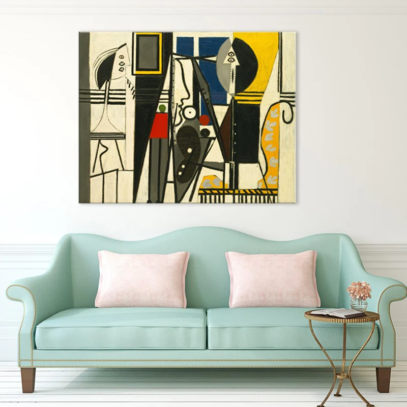 Arte abstracto en lienzo de entretenimiento, decoración de pared tradicional texturizada en amarillo para sala de estar Am...