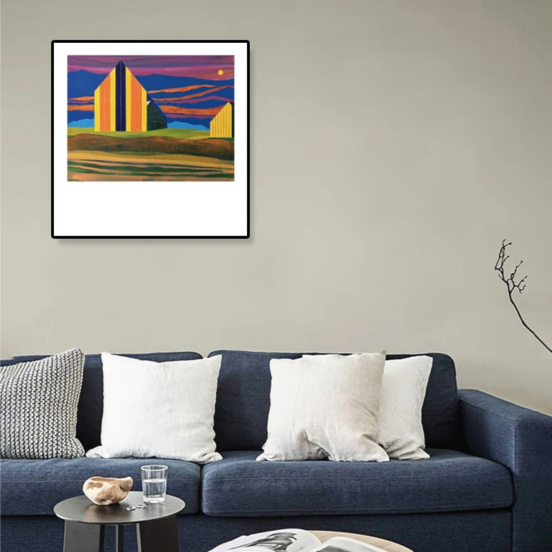Arte contemporáneo de la pared del dormitorio del color oscuro de la lona de la casa de la pintura al óleo, tamaños múltip...