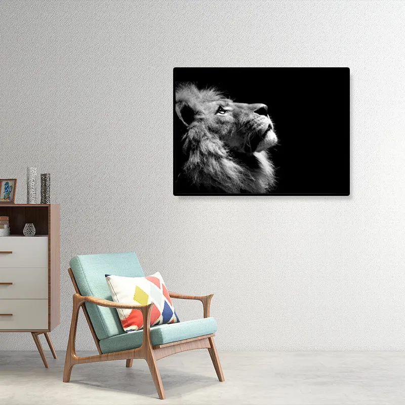 Arte de pared con estampado de animales de color oscuro, lienzo de animales grandes de sabana moderna para sala de estar G...