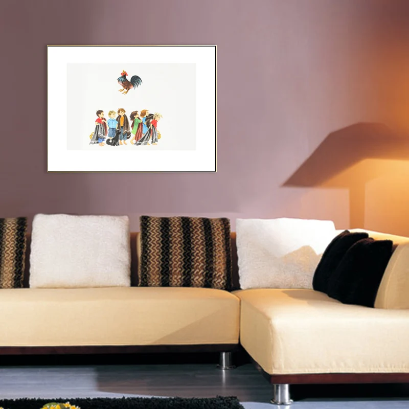 Arte de la pared de la lona de la memoria de la infancia con textura decoración de la pared interior de la casa del estilo...
