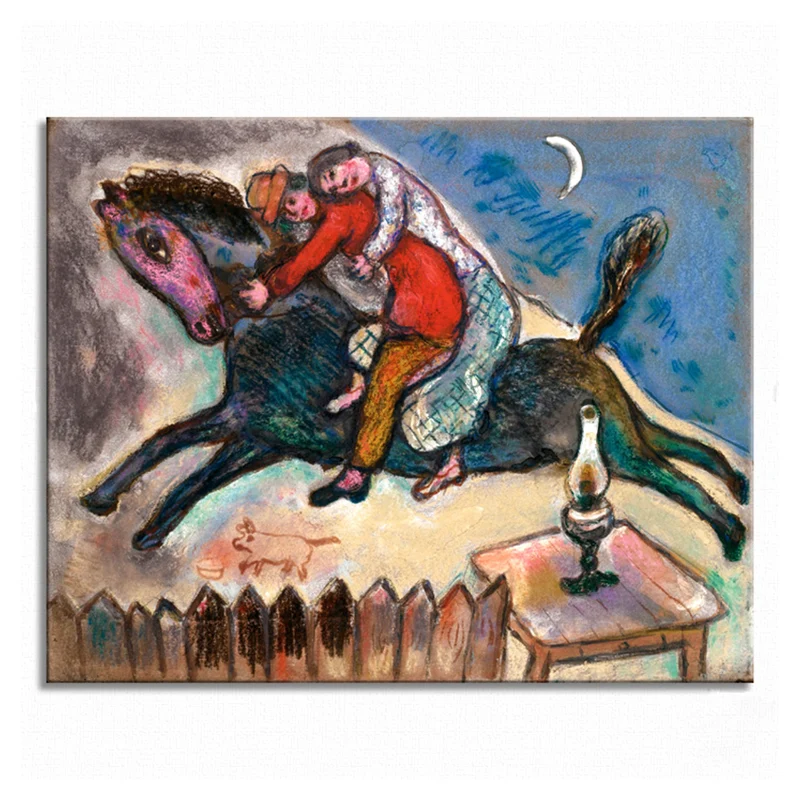 Arte de pared de pareja caballo, pintura en lienzo marrón texturizada para sala de estar, varios tamaños Clearhalo
