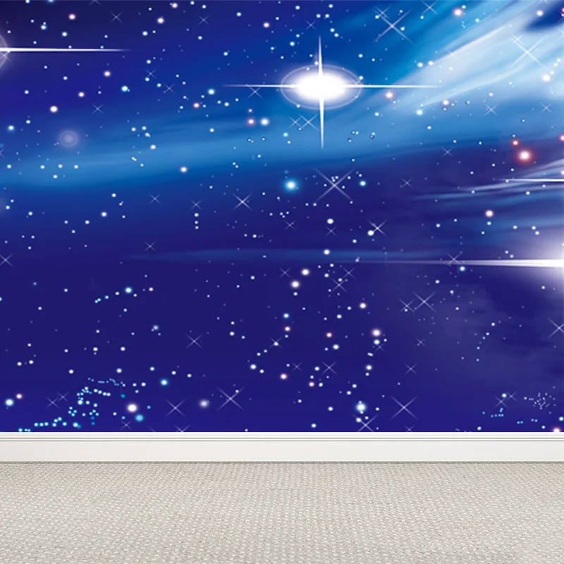 Calcomaní Mural de constelaciones modernas, revestimiento de paredes decorativo azul para dormitorio de niñas Azul Clearhalo