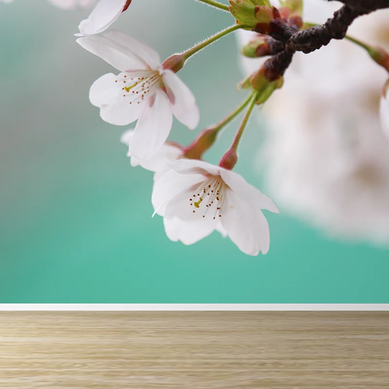 Calcomaní mural floral resistente la humedad, arte de pared contemporáneo personalizado para cocina Blanco Clearhalo