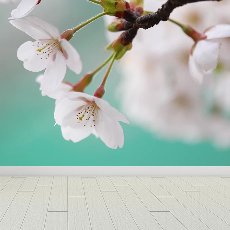 Calcomaní mural floral resistente la humedad, arte de pared contemporáneo personalizado para cocina Blanco Clearhalo