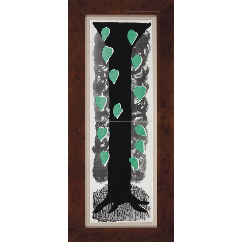 Calcomaní mural de hojas que caen en negro y verde, arte de pared resistente la humedad para sala de estar Negro Clearhalo