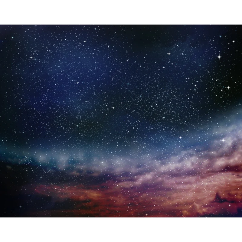 Calcomaní mural nocturna de galaxia de ensueño, revestimiento de pared del universo espacial interior, hecho medida Azul C...