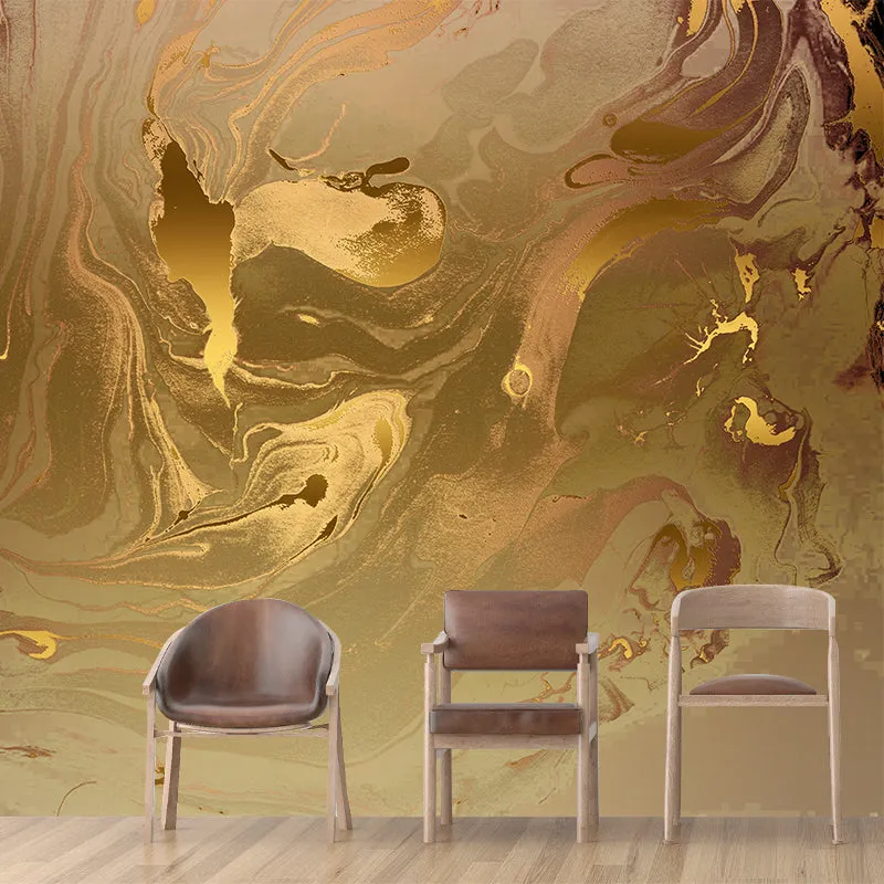 Calcomaní mural de pared con efecto ondulado de ilustración para dormitorio, amarillo, tamaño personalizado disponible Ama...