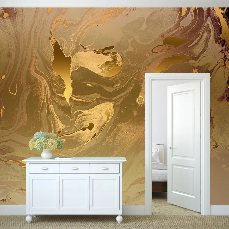 Calcomaní mural de pared con efecto ondulado de ilustración para dormitorio, amarillo, tamaño personalizado disponible Ama...