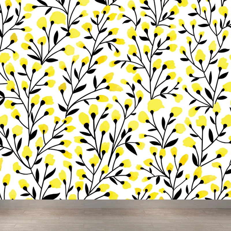 Calcomaní mural de pared de flores brillantes, decoración de pared resistente las manchas para jardín de infantes, hecha m...