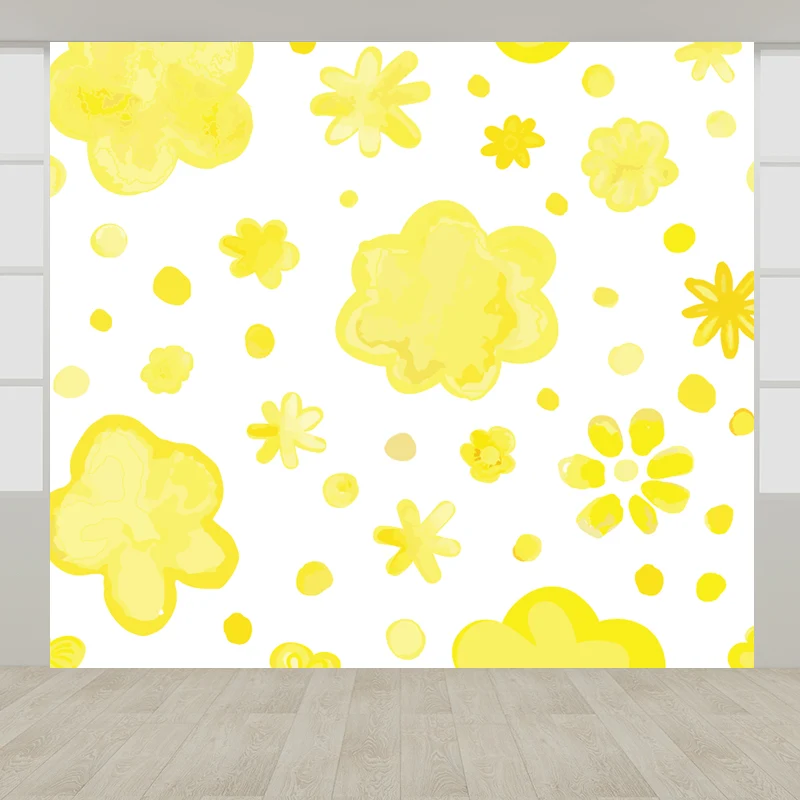 Calcomaní mural de pared de flores brillantes, decoración de pared resistente las manchas para jardín de infantes, hecha m...