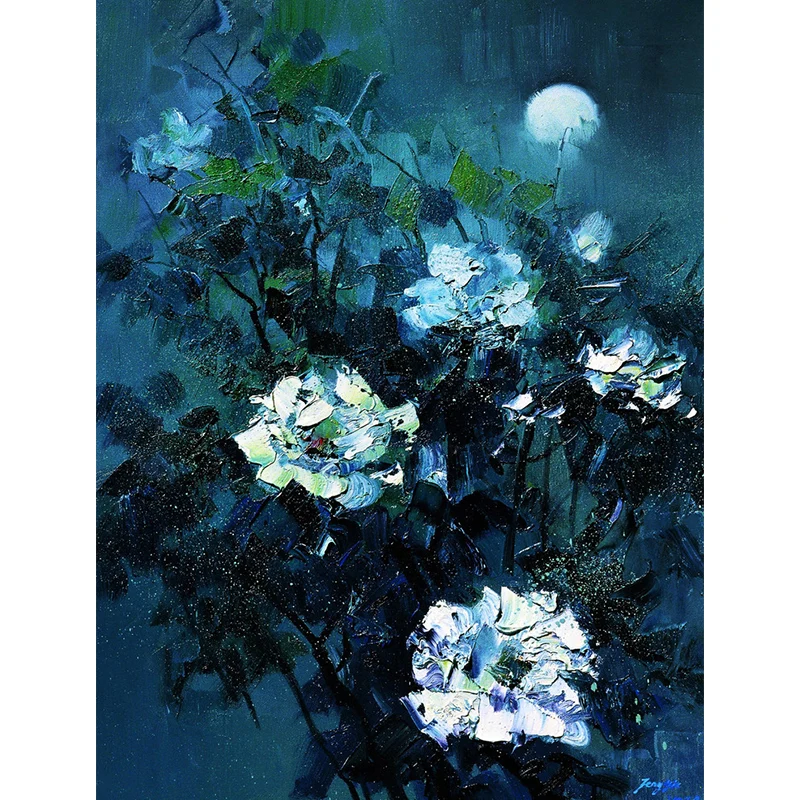 Calcomaní mural de pared nostálgica entera en decoración de pared con diseño floral azul y blanco, hecha medida Azul Clear...