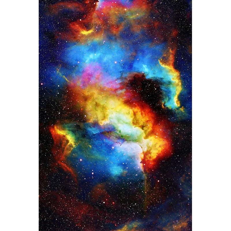 Calcomaní mural de pared nórdica con fotografí completa para decoración de techo con nebulosa en multicolor Rojo Clearhalo
