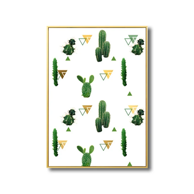 Chicas de estilo nórdico pintando cactus diversificados en arte verde, varios tamaños disponibles Verde Clearhalo