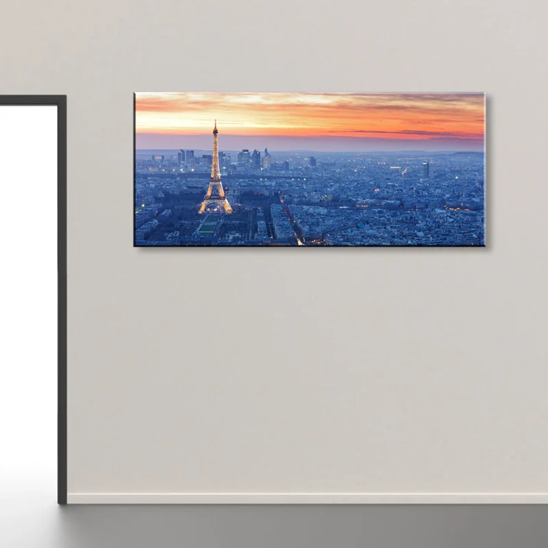 Color claro vista de punto de referencia pintura fotografí lienzo texturizado de inspiración global para salón Azul Clearhalo