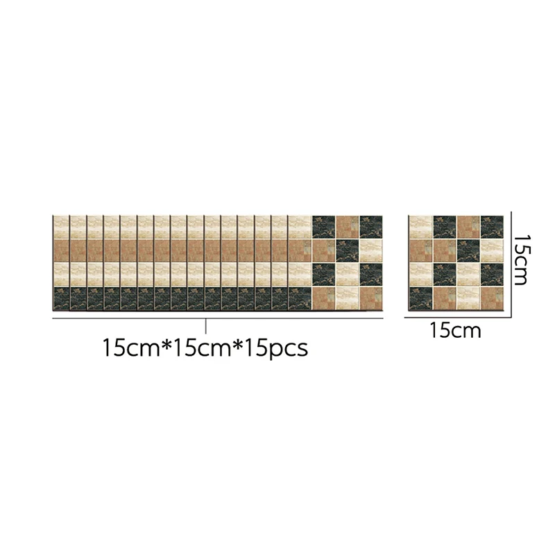 Conjunto de paneles de papel tapiz de azulejos de mosaico de mármol, decoración de pared autoadhesiva suave y moderna en n...