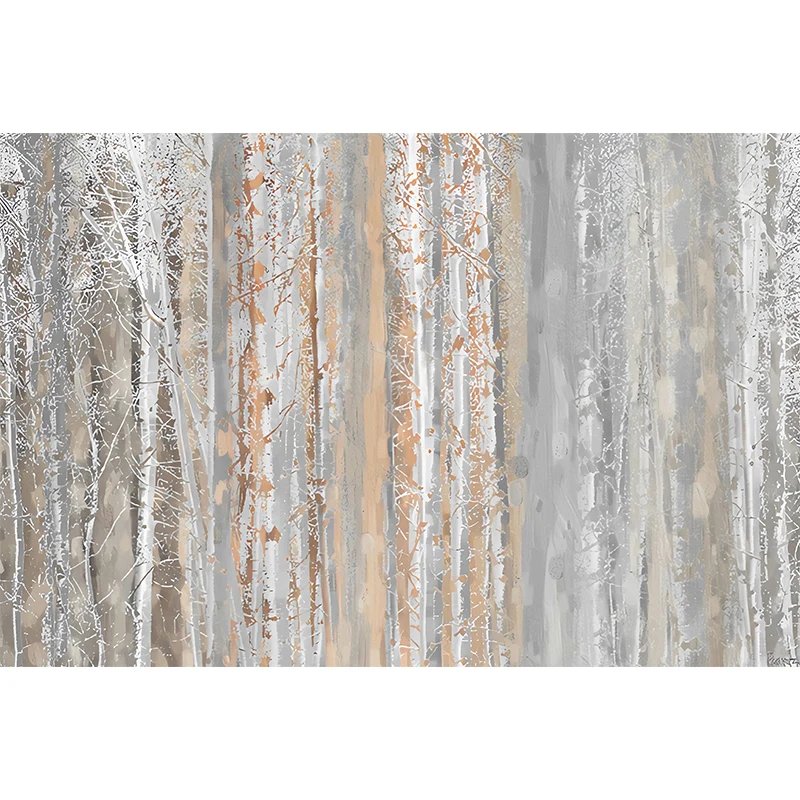 Cool Birch Tree Mural Wallpaper para pared decorativa, marrón pastel, tamaño personalizado disponible Marron Clearhalo