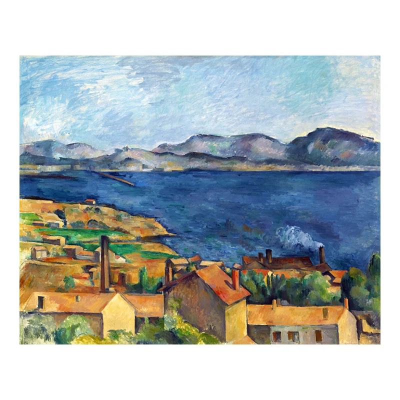 Decoración de arte de pared texturizada en lienzo con escena de campo de color suave para dormitorio, varios tamaños Azul...
