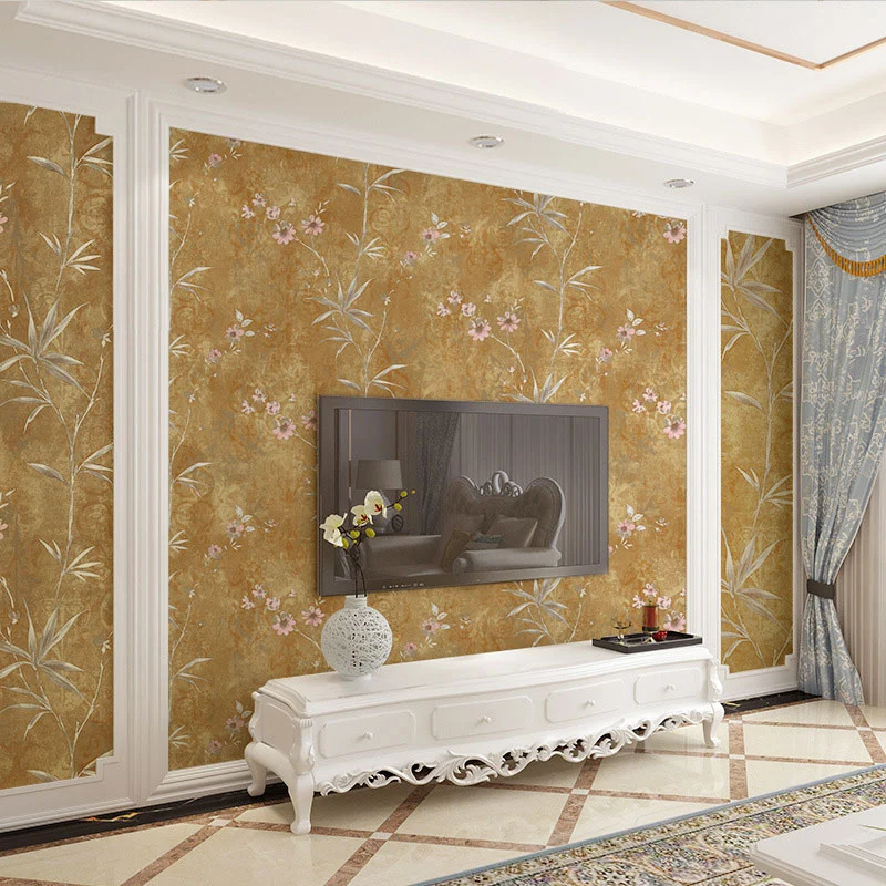 Decoración de pared de color natural, rollo de papel pintado de flores resistente al agua, no pegado, 33' x 20,5 pulgadas,...