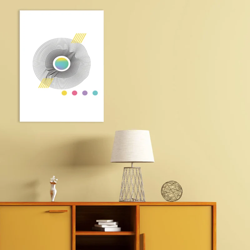 Decoración de pared con gráfico anular 3D, lienzo elegante nórdico gris para baño, varios tamaños Gris Clearhalo