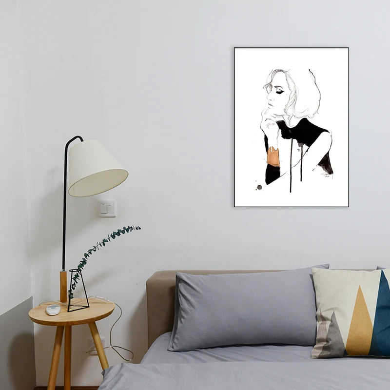 Decoración de pared elegante con patrón de doncella para dormitorio de niñas en blanco, varios tamaños disponibles Blanco...