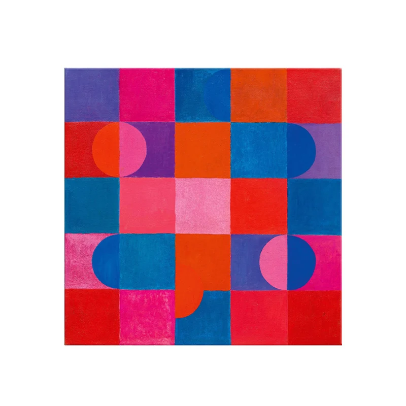 Decoración de pared de estilo tradicional, pintura de geometrí novedosa en color pastel, varios tamaños Azul Clearhalo