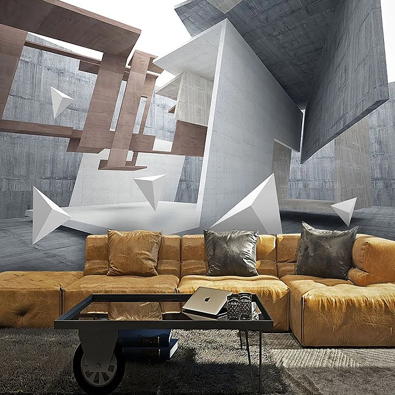 Decoración de pared resistente las manchas, geometrías irregulares visuales 3D, murales contemporáneos hechos medida para...