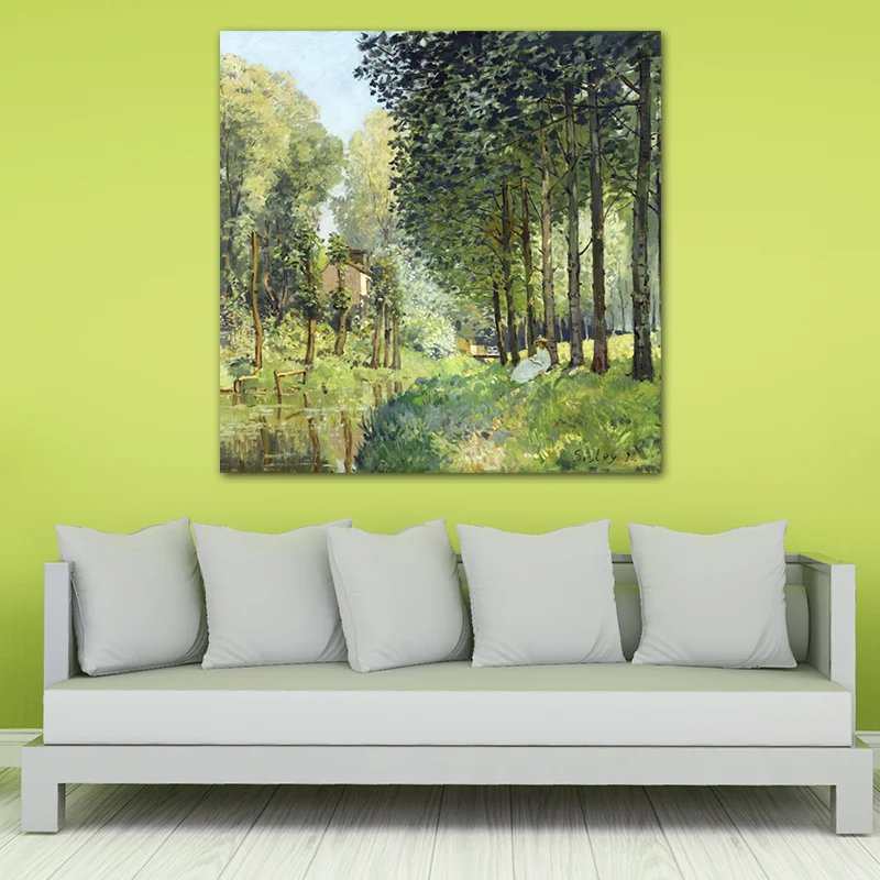 Denso bosque botánico pared decoración impresionismo lienzo arte impresión, múltiples tamaños disponibles Verde Clearhalo