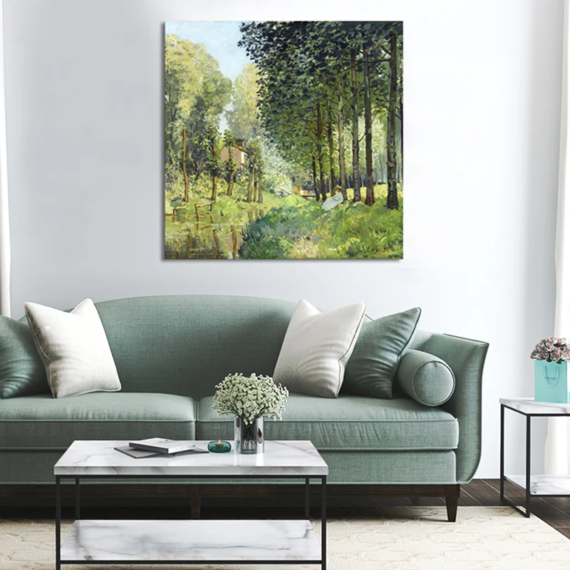 Denso bosque botánico pared decoración impresionismo lienzo arte impresión, múltiples tamaños disponibles Verde Clearhalo