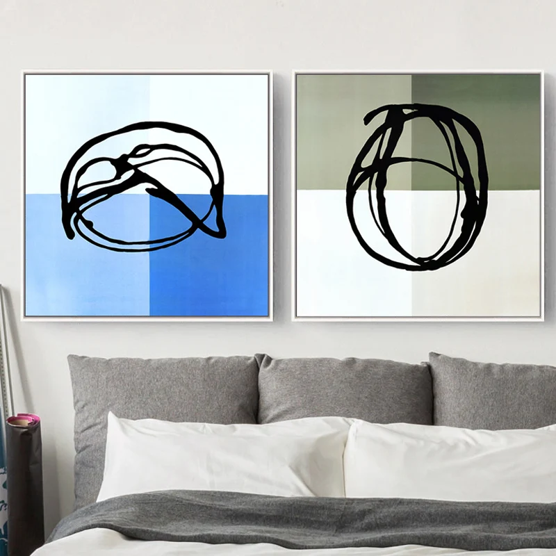 Dibujo azul lienzo abstracto arte texturizado estilo moderno decoración de pared de sala de estar Azul Clearhalo