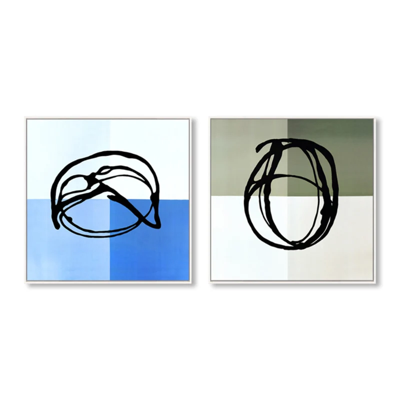 Dibujo azul lienzo abstracto arte texturizado estilo moderno decoración de pared de sala de estar Azul Clearhalo