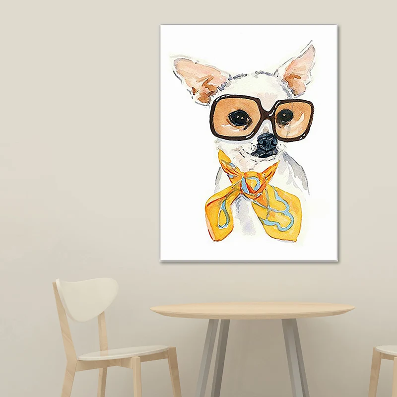 Divertido lienzo con pintura de animales para pared para dormitorio infantil. Color claro, texturizado. Rosa Clearhalo