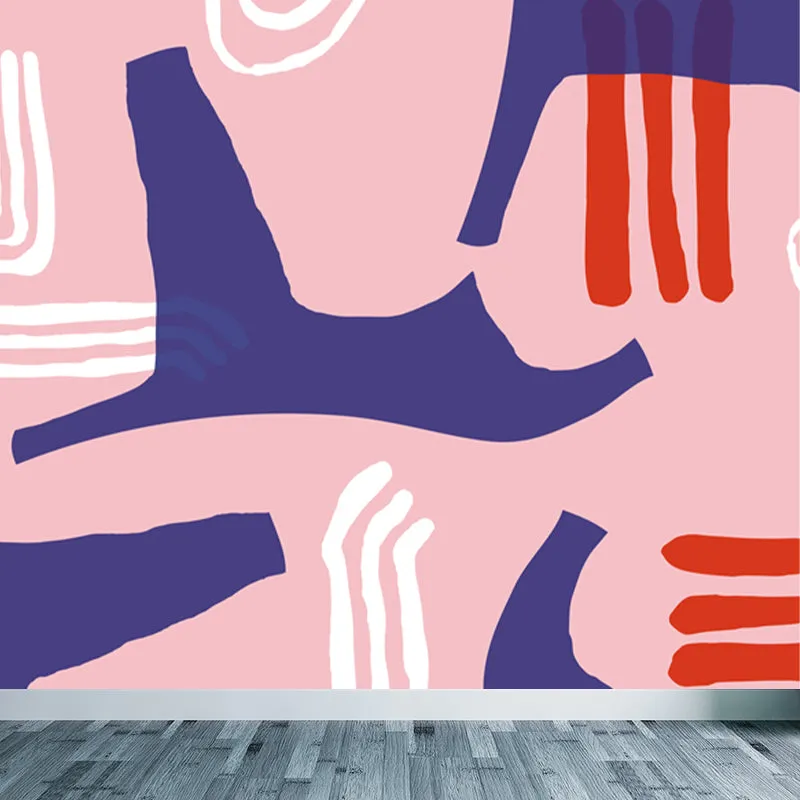 Enorme revestimiento de paredes abstracto Mural resistente al agua decoración de pared de dormitorio contemporánea Rosa Cl...