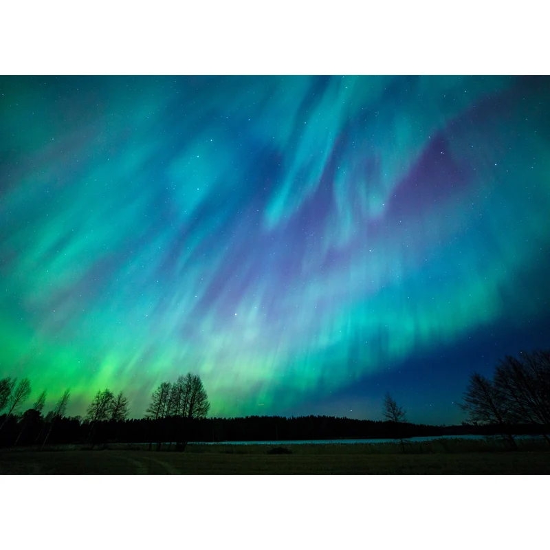 Fotografí Aurora Wall Covering Mural para sala de estar, azul, tamaño personalizado disponible Aurora Clearhalo