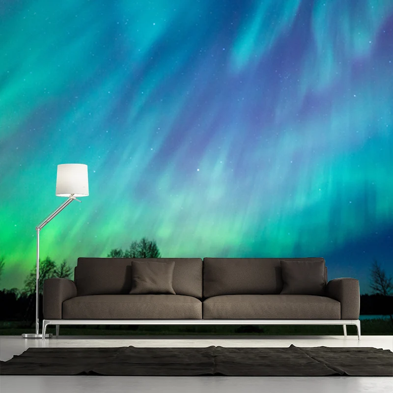Fotografí Aurora Wall Covering Mural para sala de estar, azul, tamaño personalizado disponible Aurora Clearhalo