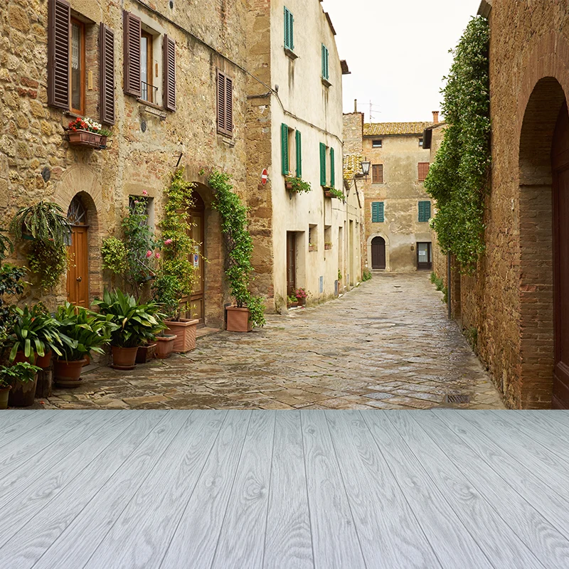 Fotografí Estilo Tranquil Town Mural Revestimiento de pared gigante para comedor, personalizado Beis Clearhalo