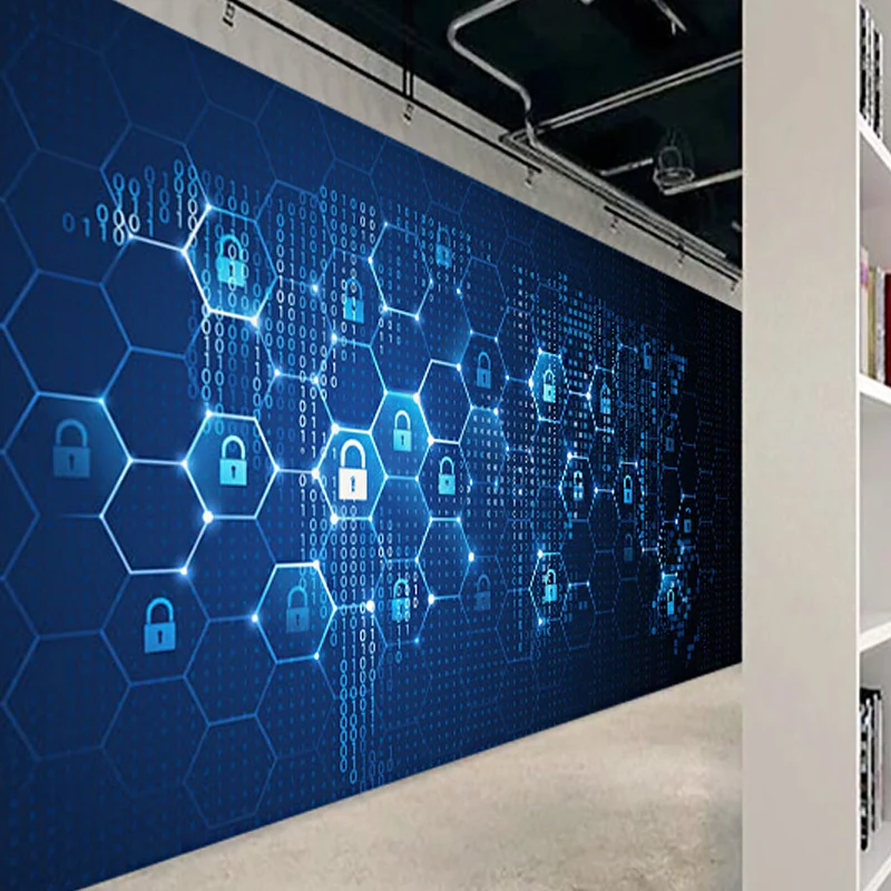 Fotografí Hexagon Wall Mural Calcomaní Arte de pared de tamaño completo para sala de oficina, tamaño personalizado disponi...