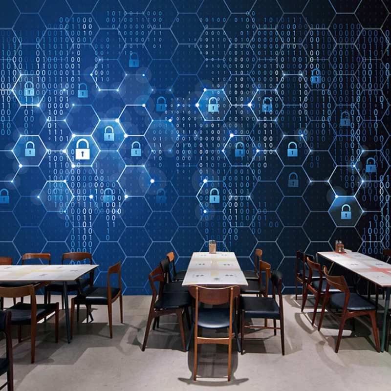 Fotografí Hexagon Wall Mural Calcomaní Arte de pared de tamaño completo para sala de oficina, tamaño personalizado disponi...