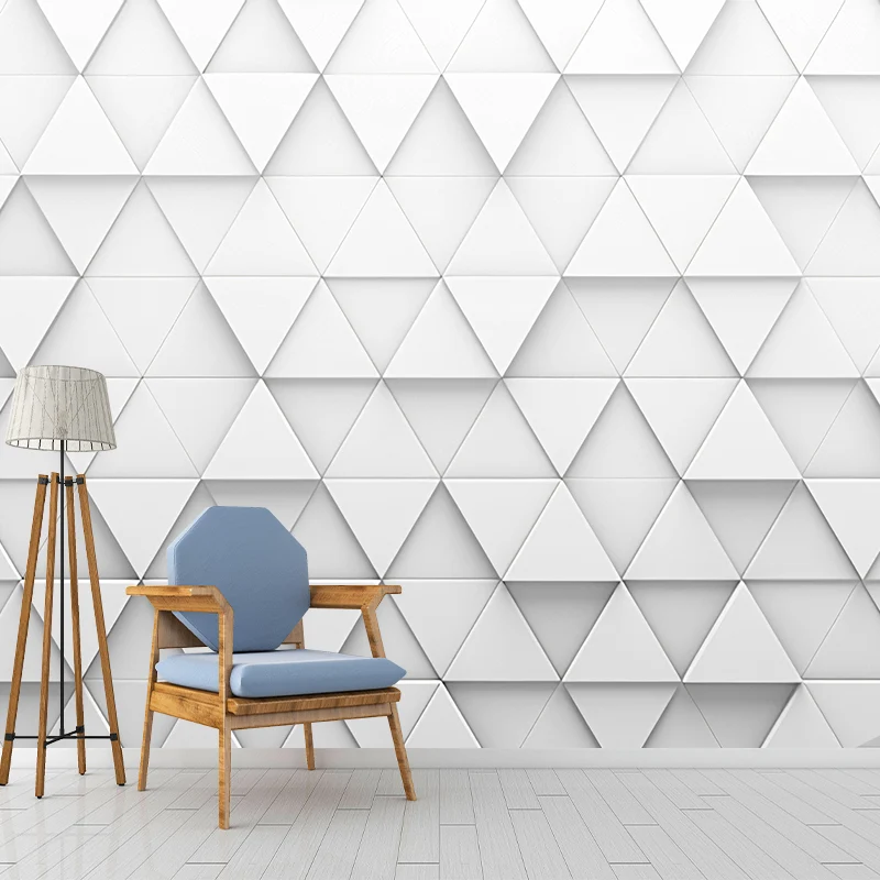 Fotografí 3D Triángulo Mural de pared Arte de pared extra grande para sala de oficina, tamaño personalizado disponible Gri...
