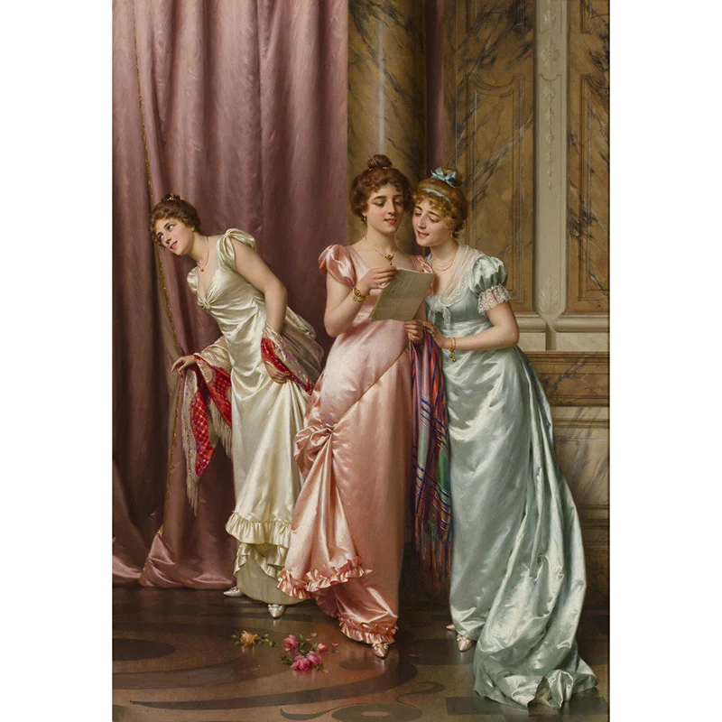 Fotomural Clásico con Ilustración Grande con Estampado de Letras Ilícitas en Rosa-Azul para Salón Rosa Clearhalo