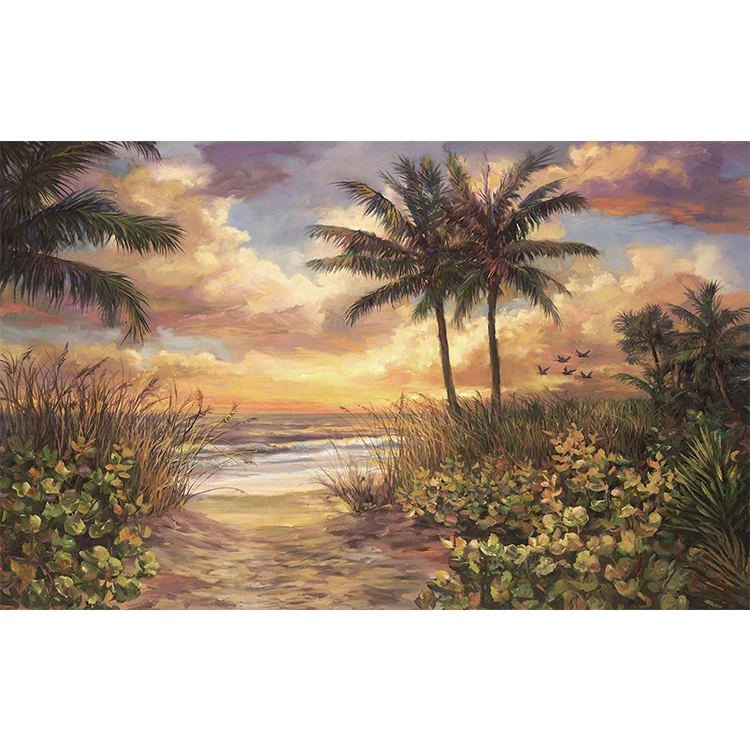 Gran mural tropical fondo de pantalla bosque de color fresco y arte de la pared del árbol, tamaño personalizado disponible...