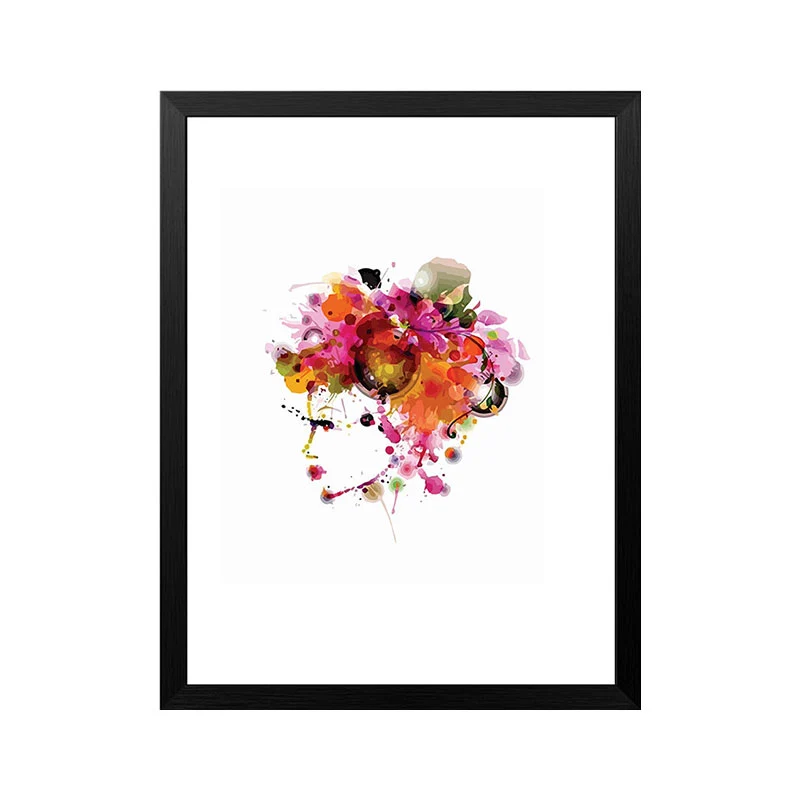 Hermosa mujer cara lateral lienzo arte para sala de estar decoración de pared de moda en rosa Rosa Clearhalo