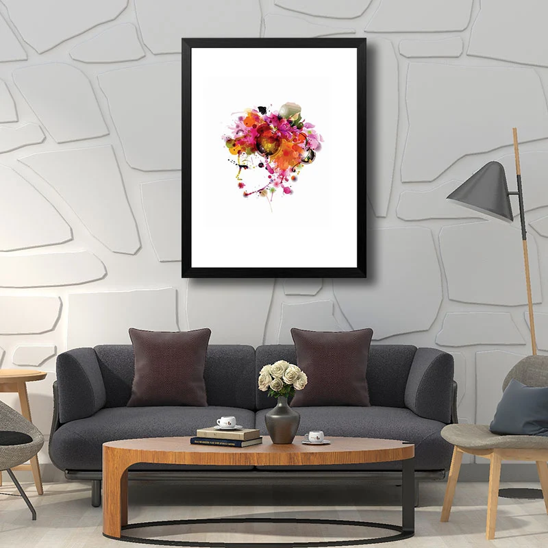 Hermosa mujer cara lateral lienzo arte para sala de estar decoración de pared de moda en rosa Rosa Clearhalo